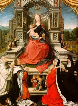 The Retable of Le Cellier (triptych), central panel featuring The Virgin and Child